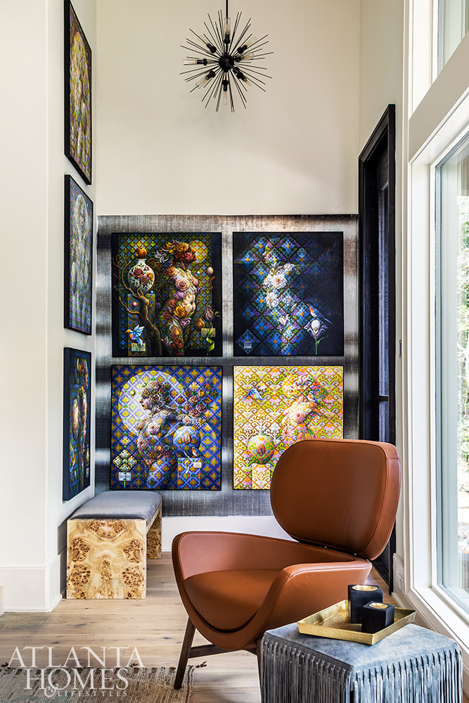 artwork in a light-filled living area