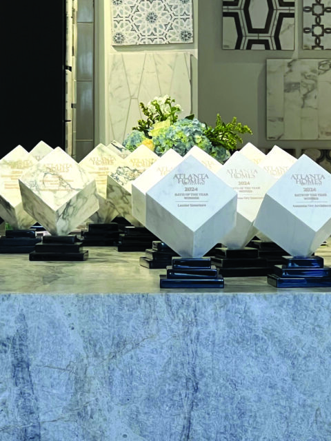 Atlanta Homes 2024 Bath of the Year awards with marble finishes
